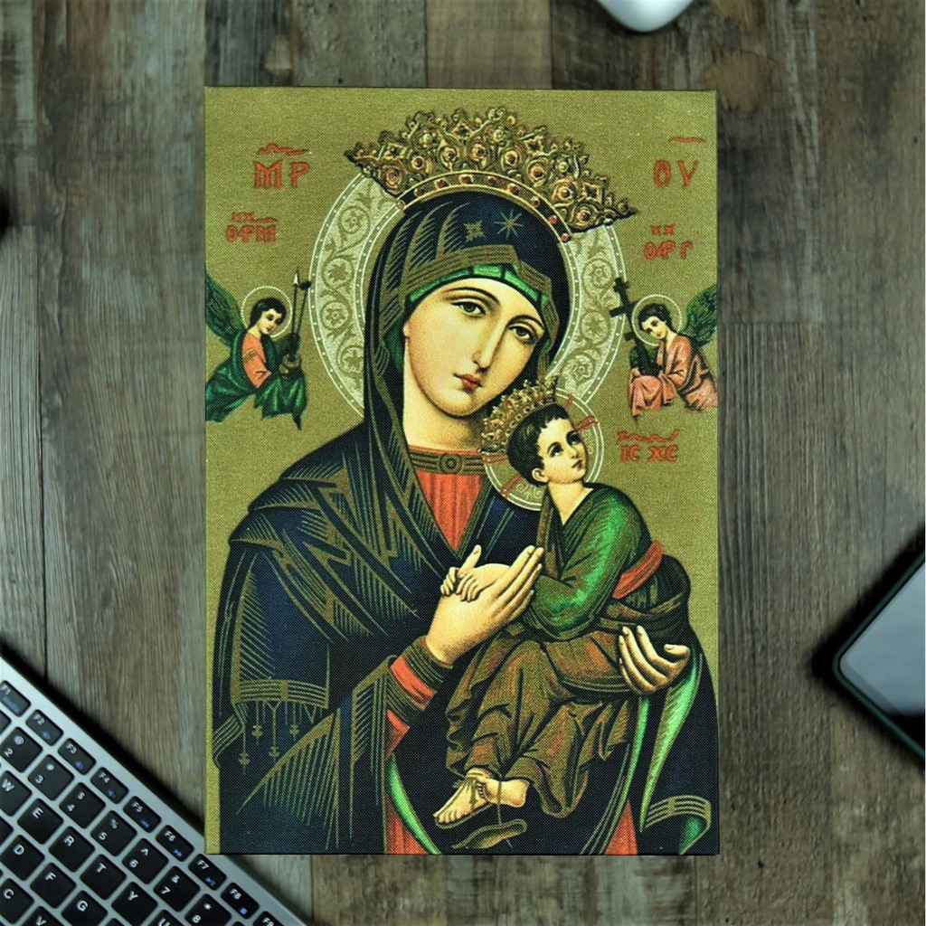 Our Lady Of Perpetual Help Wall Art Decor - Nylon Fabric Prints Wrapped ...