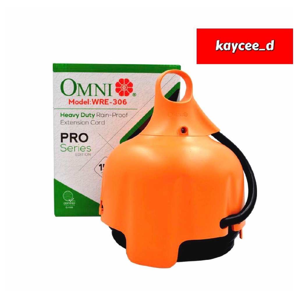 Omni Heavy Duty RainProof Extension Cord PRO Series 3 Gang 6 Meters