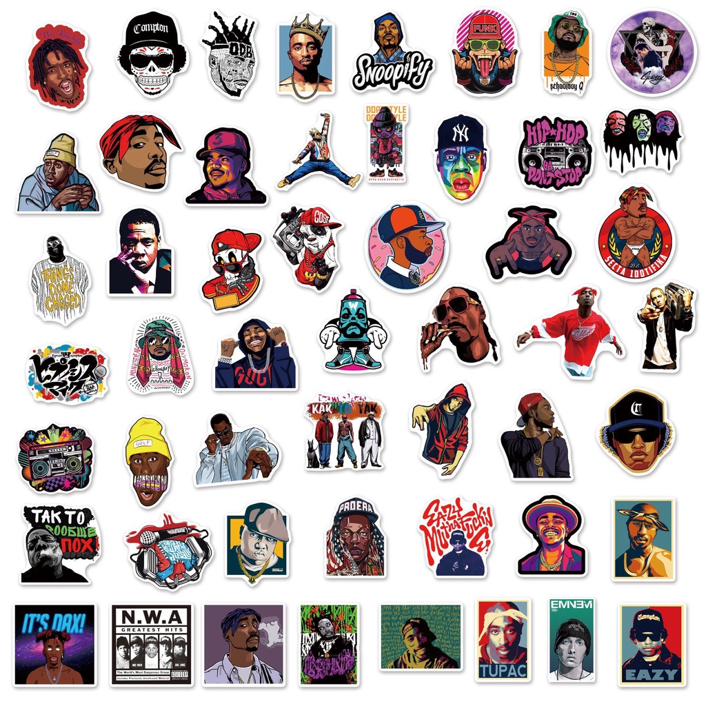 50pcs Legendary Rapper Tupac 2Pac Stickers Notorious Big East /West ...