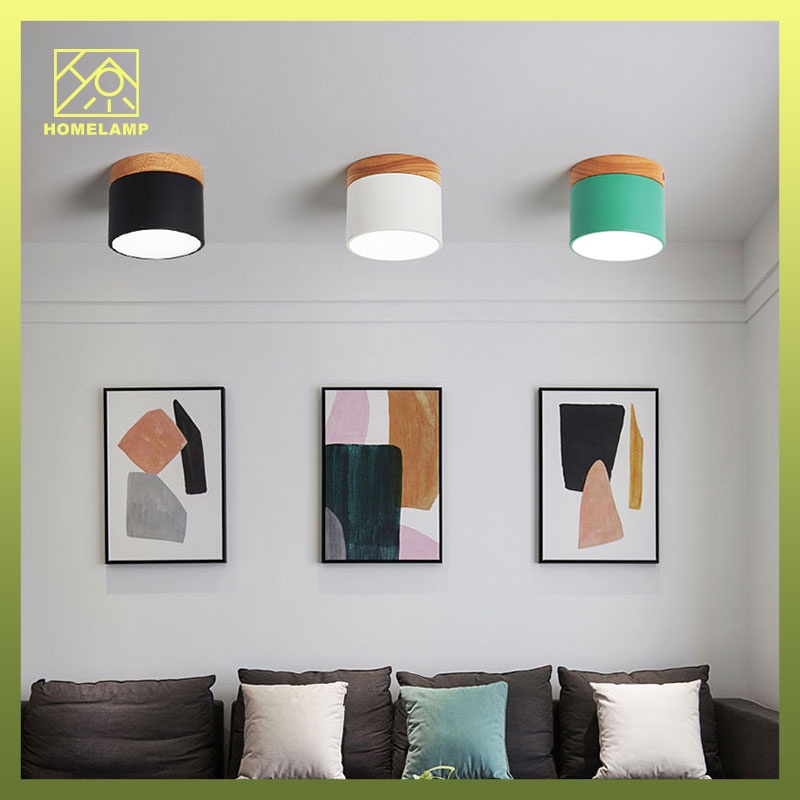 YHLAMP Nordic Entrance Light Bay Window Balcony Solid Wood Corridor Ceiling Light Home Lighting