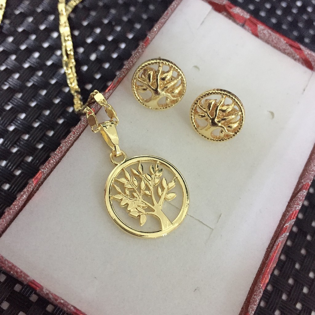 Buy 1 Take 1 Lucky money tree Necklace buy N take earrings