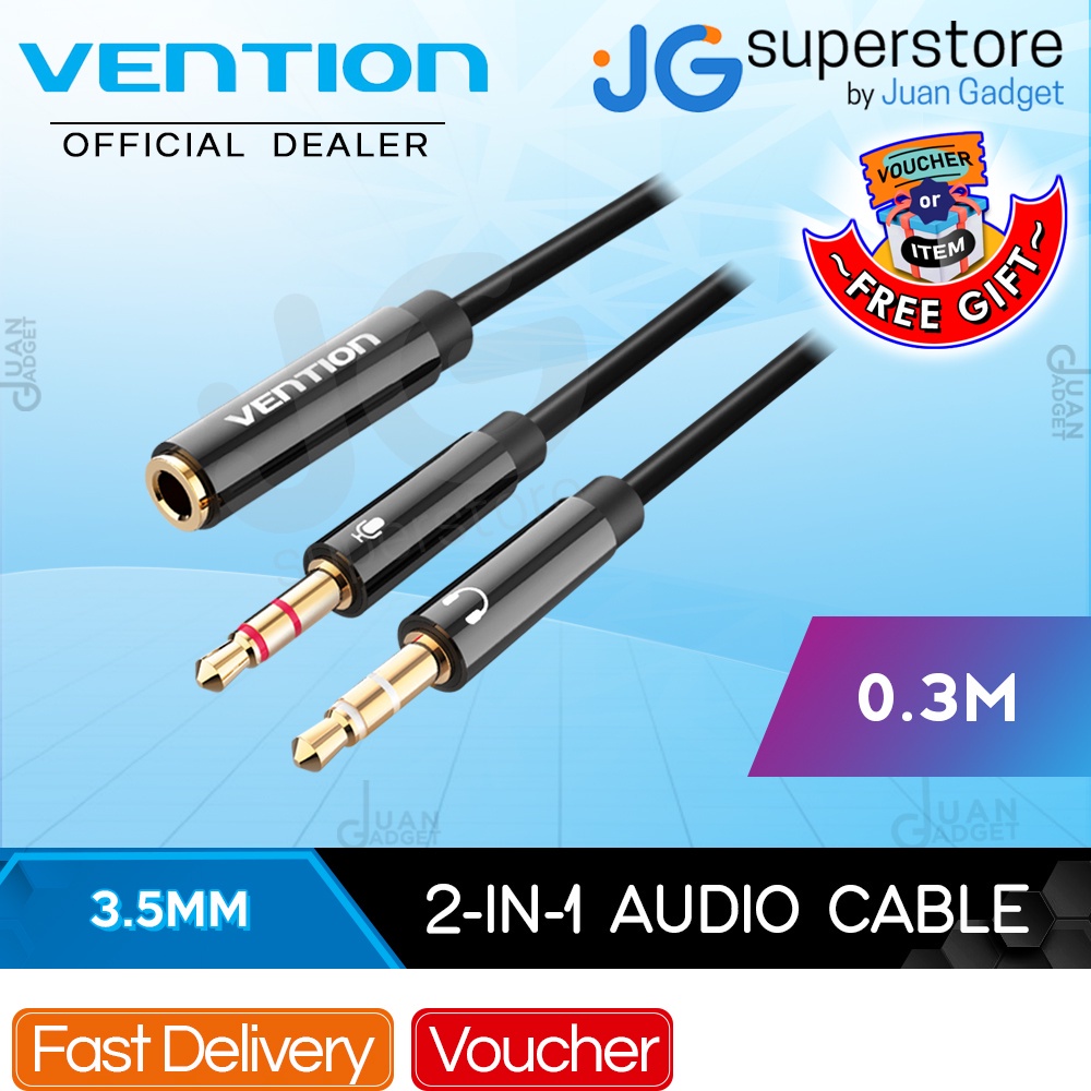 Vention Trs Dual Mm Male To Pole Mm Female Meter Abs Type Bbtby Audio Cable