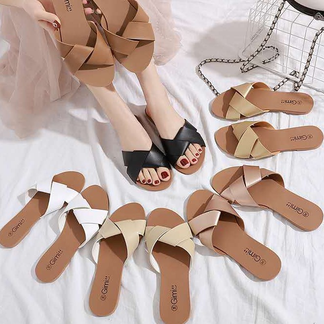 Korean Summer Women Sandals Fashion Flat Slippers H-86103