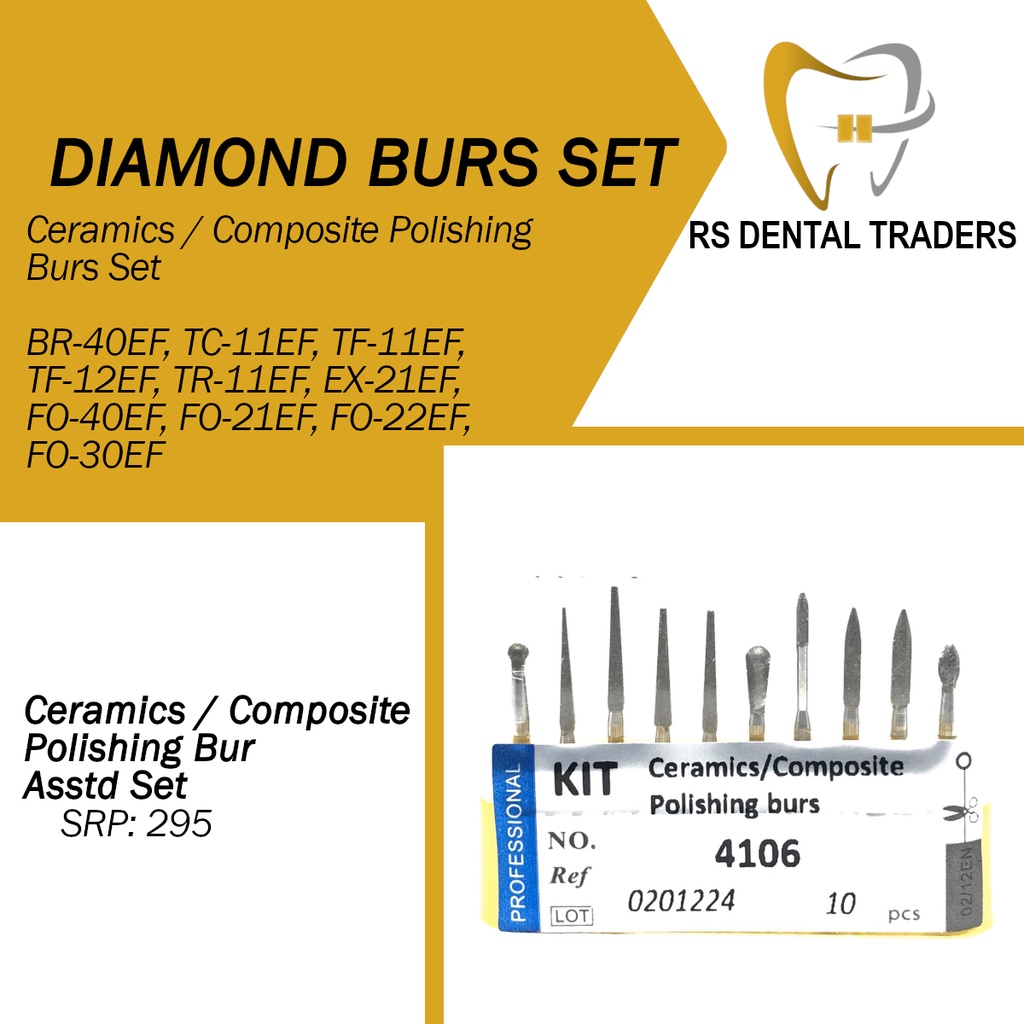 Ceramics / Composite Polishing Burs Set 4106 sold as set of burs