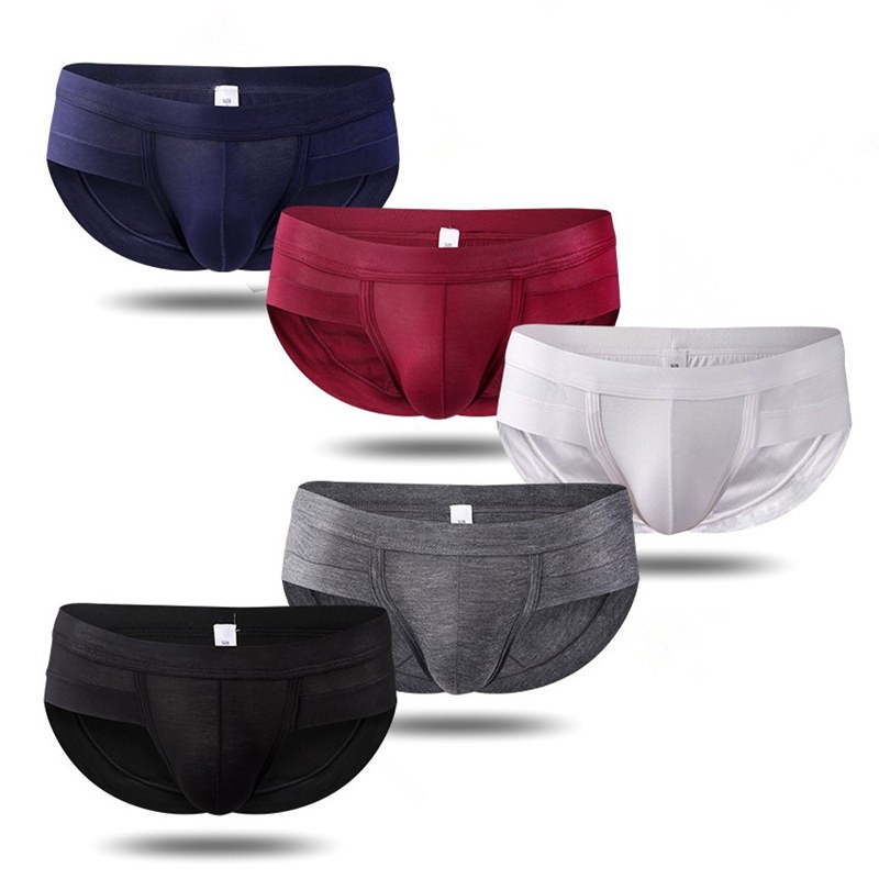 Men's Underwear Briefs White Modal Low Waist Man Underpants | Shopee ...