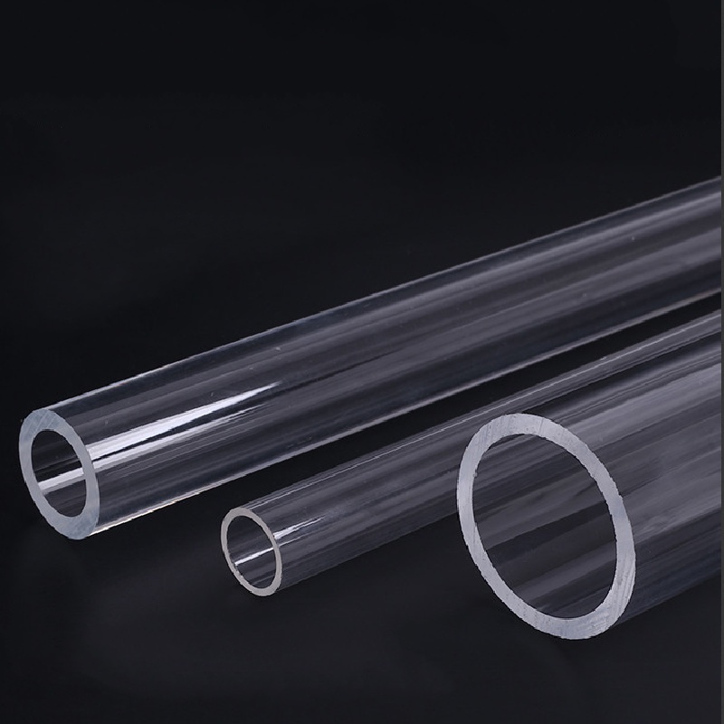 Acrylic clear perspex tube industry lab orgnic glass 2pcs length 305mm