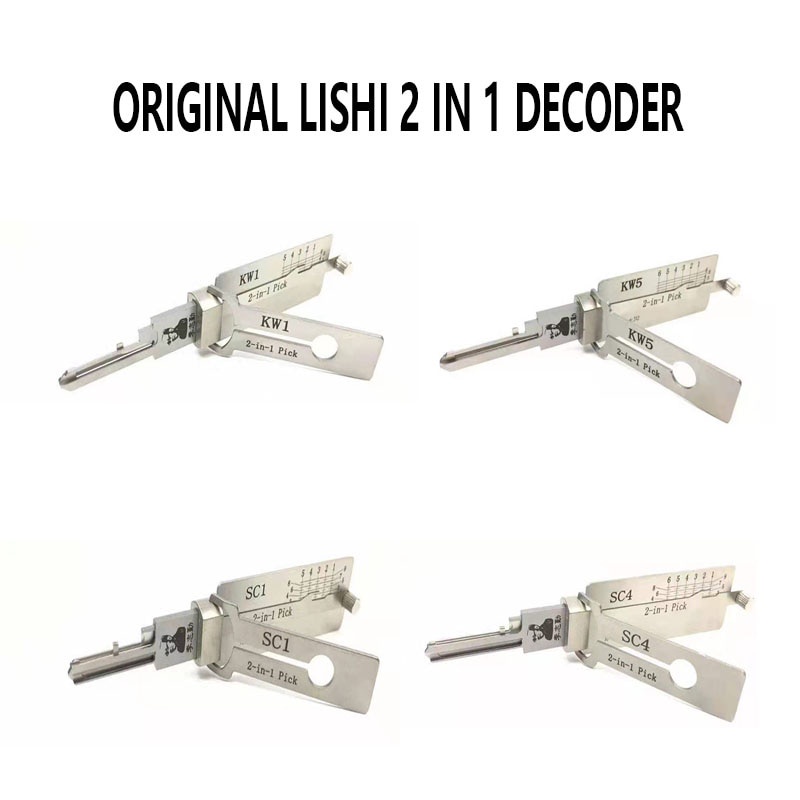 Original Lishi 2 in 1 SC1 SC4 KW1 KW5 Decoder for Locksmith Repairing ...