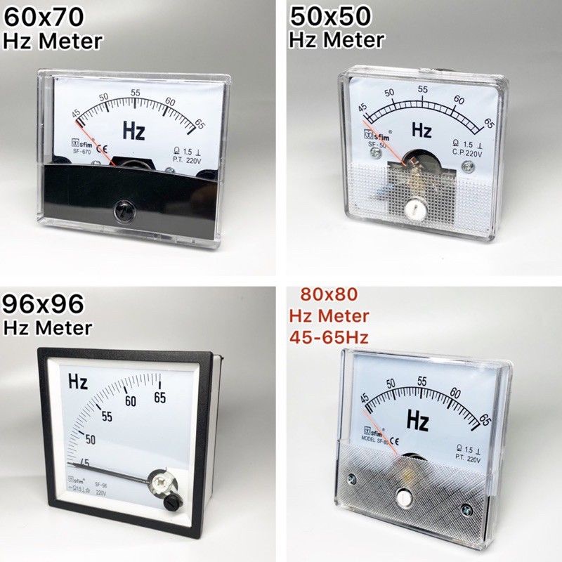 ANALOG HZ METER FREQUENCY METER 50x50, 60x60, 60x70, 80x80, 96x96