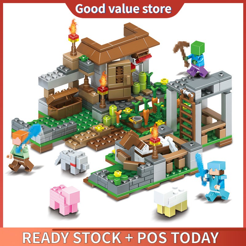 【Philippine cod】 4 IN 1 Minecraft Village Building Blocks Lego ...