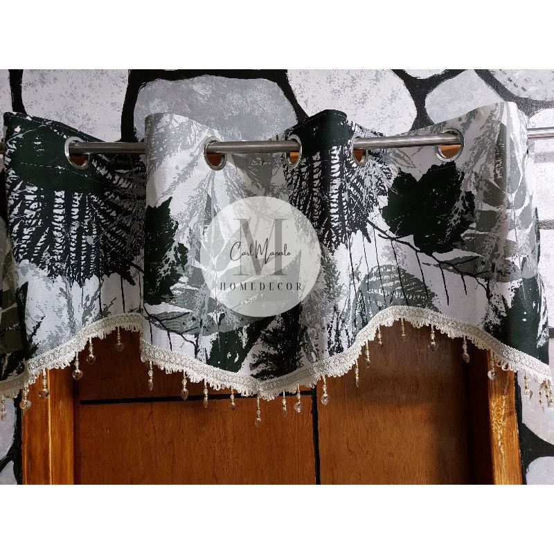 Mordi Vine Valance Ring Curtain Cretona Fabric | Shopee Philippines