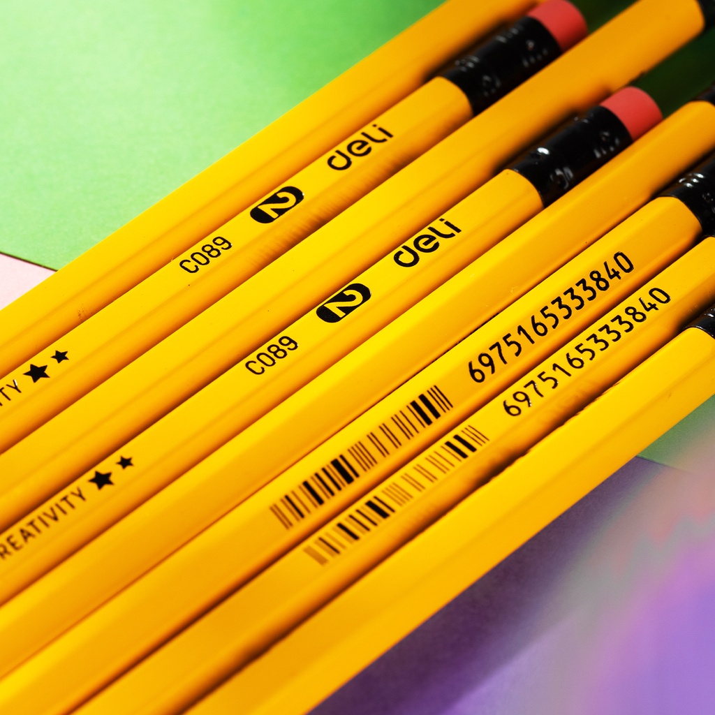 Deli 12PCS Pencil 1 2 3 Soft Medium Hard Pencil School Supplies