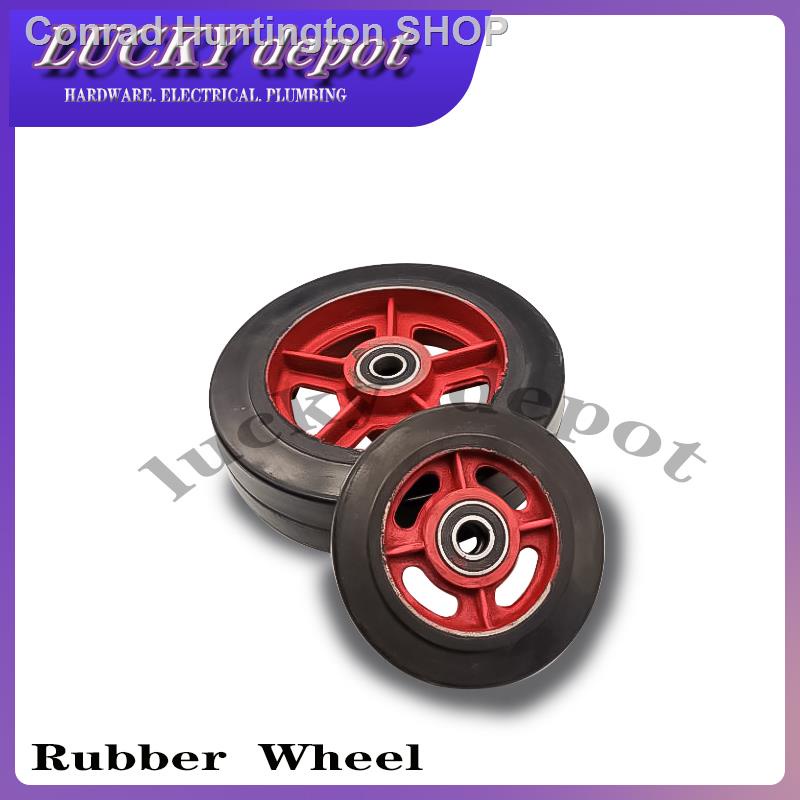 HEAVY DUTY PUSH CART STEEL BODY RUBBER WHEEL 6 INCH / 8 INCH / 10 INCH