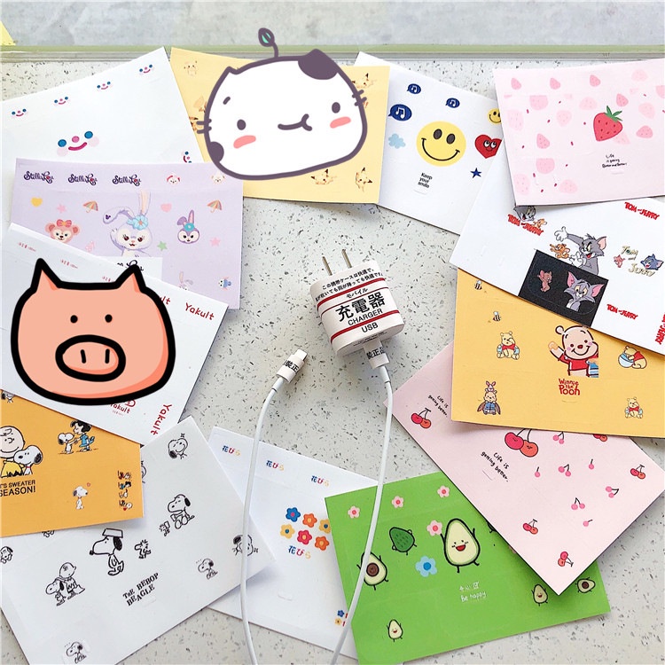 Cartoon Cute For Apple Charger Cable Sticker for iPhone11 Suitable for ...