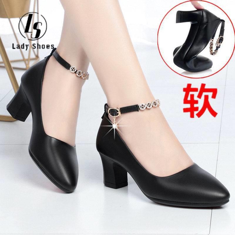 2 inches School shoes with heels Block heels Soft leather Shopee Philippines