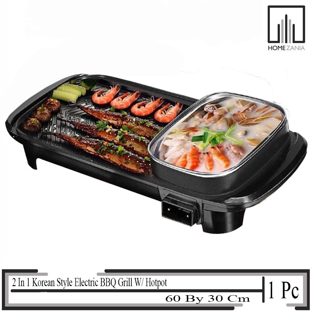2022 Home Zania 2 In 1 Samgyupsal Grill Pan Korean Style Electric BBQ