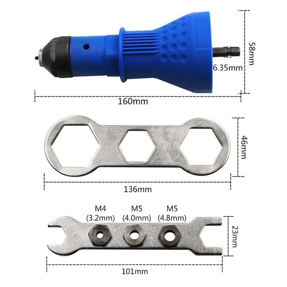 Riveter Adaptor Core-pulling Riveter Electric Cap Pulling Riveting Tool ...