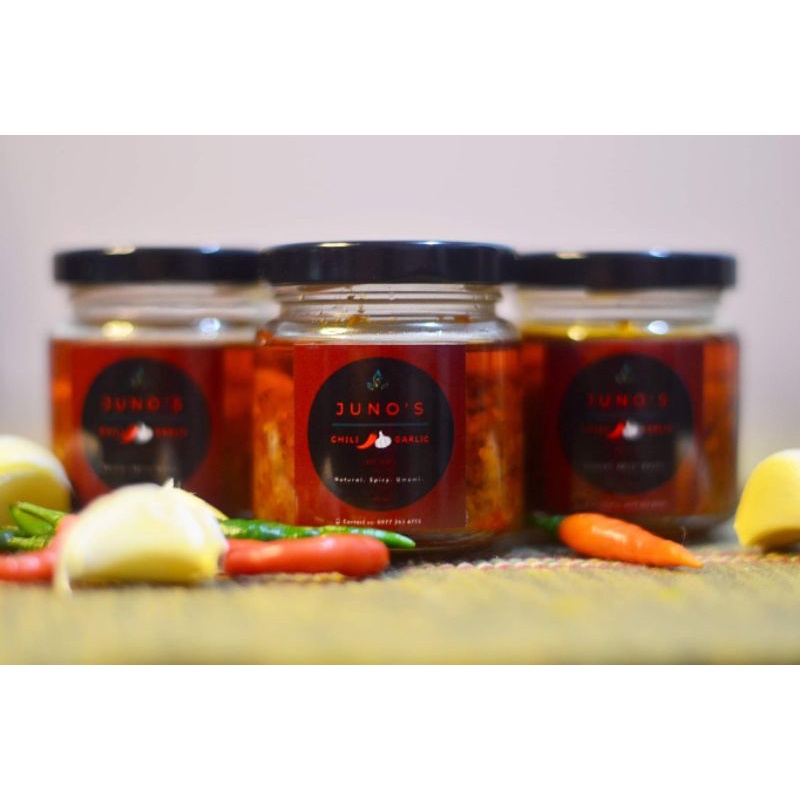 JUNO'S CHILI GARLIC (Natural, Spicy, Umami) 100ml / 220ml NOT YOUR