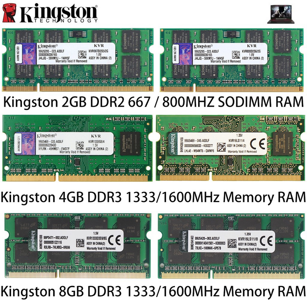 New Kingston 4GB 8GB 16GB PC3-10600S DDR3 DDR4 2133MHZ 2400MHZ 2666MHZ  PC3-12800 1333MHz 1600MHZ 1866MHZ SODIMM RAM Laptop Memory Ram