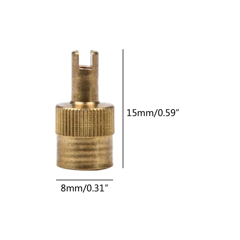 LIDU1 4x Brass Slotted for Head Tire for Valve Stem Caps with Core ...