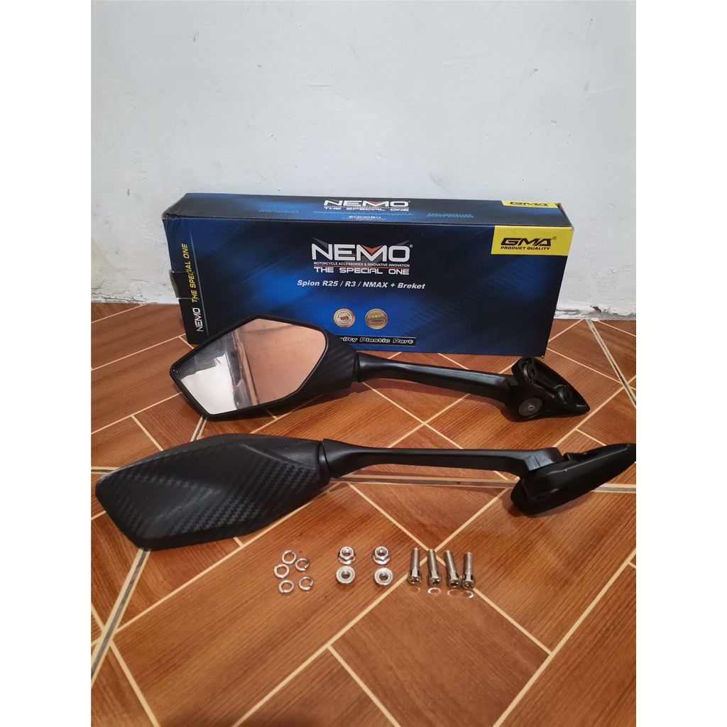 ☁nemo Side Mirror R25 For Nmax V1 V2 V21 Aerox Pcx And Xmax Long Stem Shopee Philippines 1822