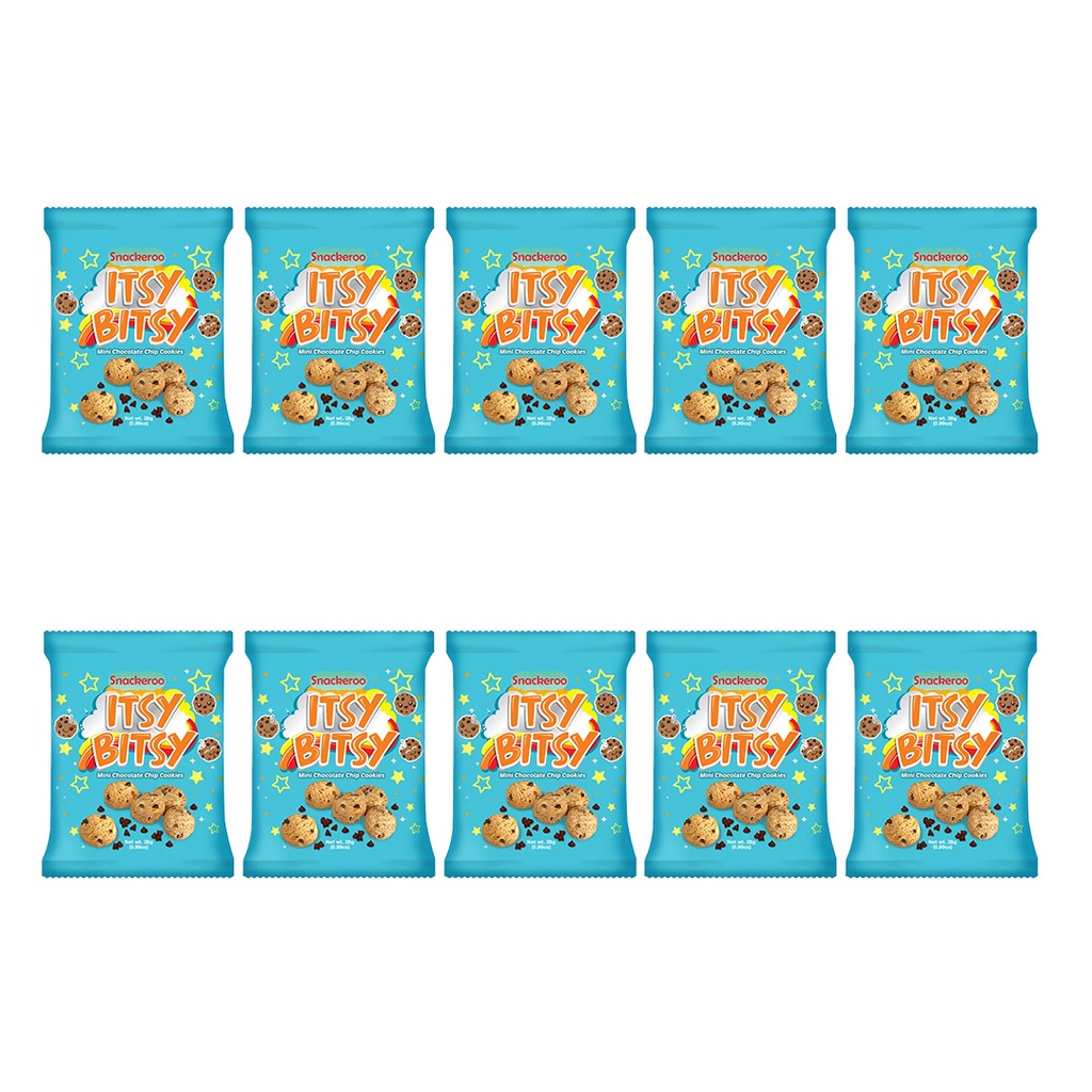 Snackeroo Itsy Bitsy Mini Chocolate Chip Cookies (10 packs) | Shopee ...