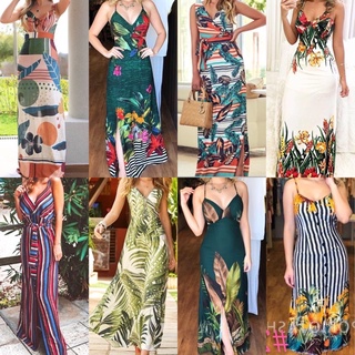 BOHO COACHELLA CASUAL FLORAL SLIT SUMMER MAXI LONG BOHEMIAN SEMI