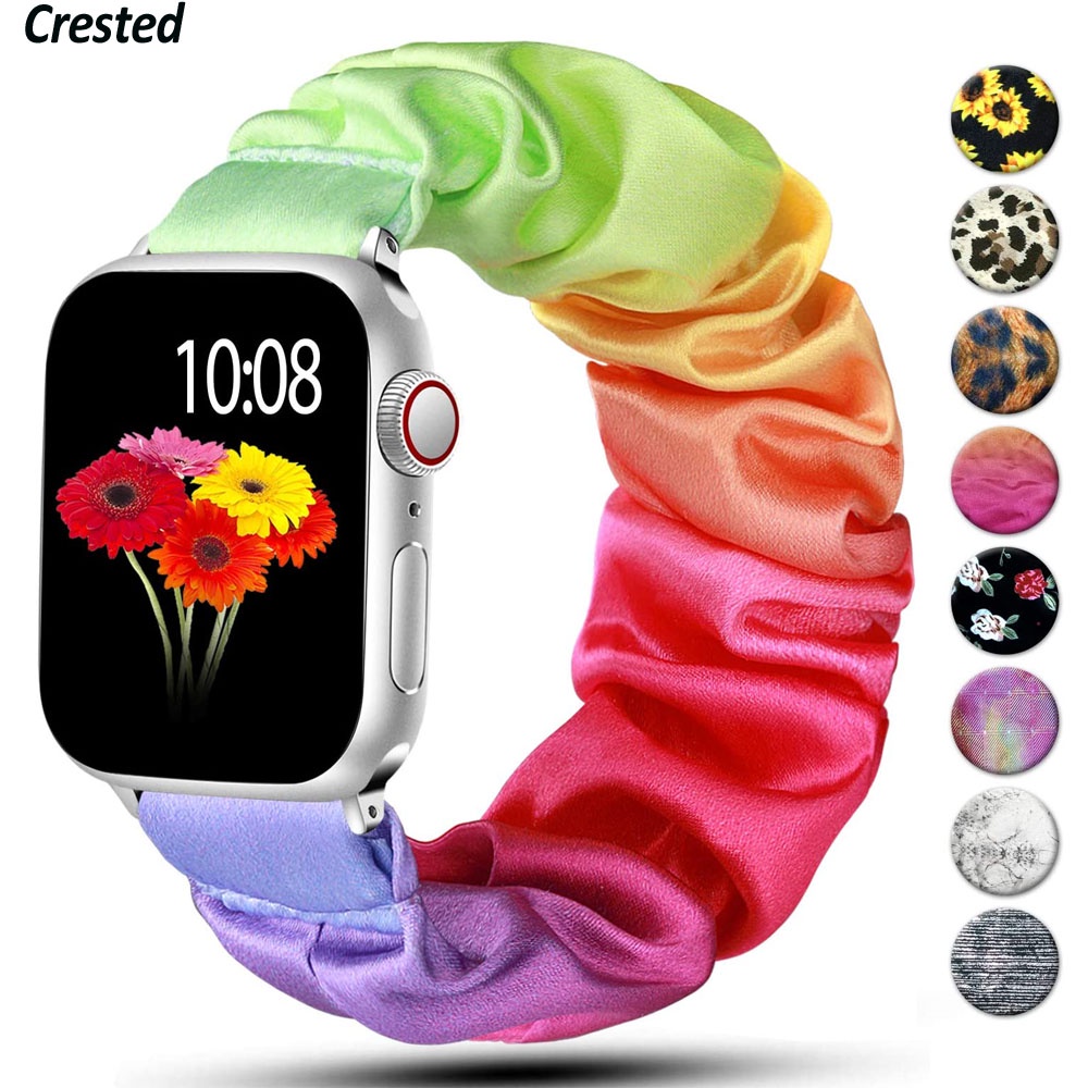 Cotton Elastic Scrunchies Smart Apple Watch Band 5 4 42mm