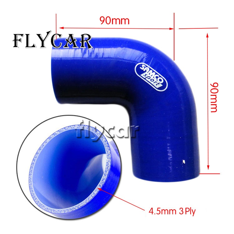 OHOB-COOL Blue 90° 5/8" ID Silicone Heater Hose Elbow – 16mm 3-Ply For Camaro LS1 RX7