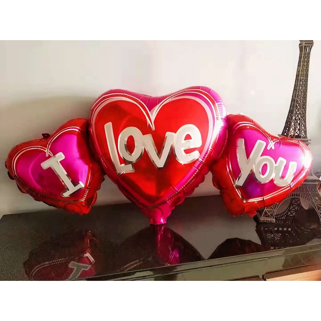 37 inches three Red heart Valentine's day Wedding I love you party ...