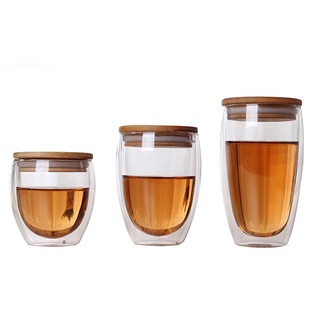 Double Wall Glass Mug with Bamboo Lid — EarthShopp