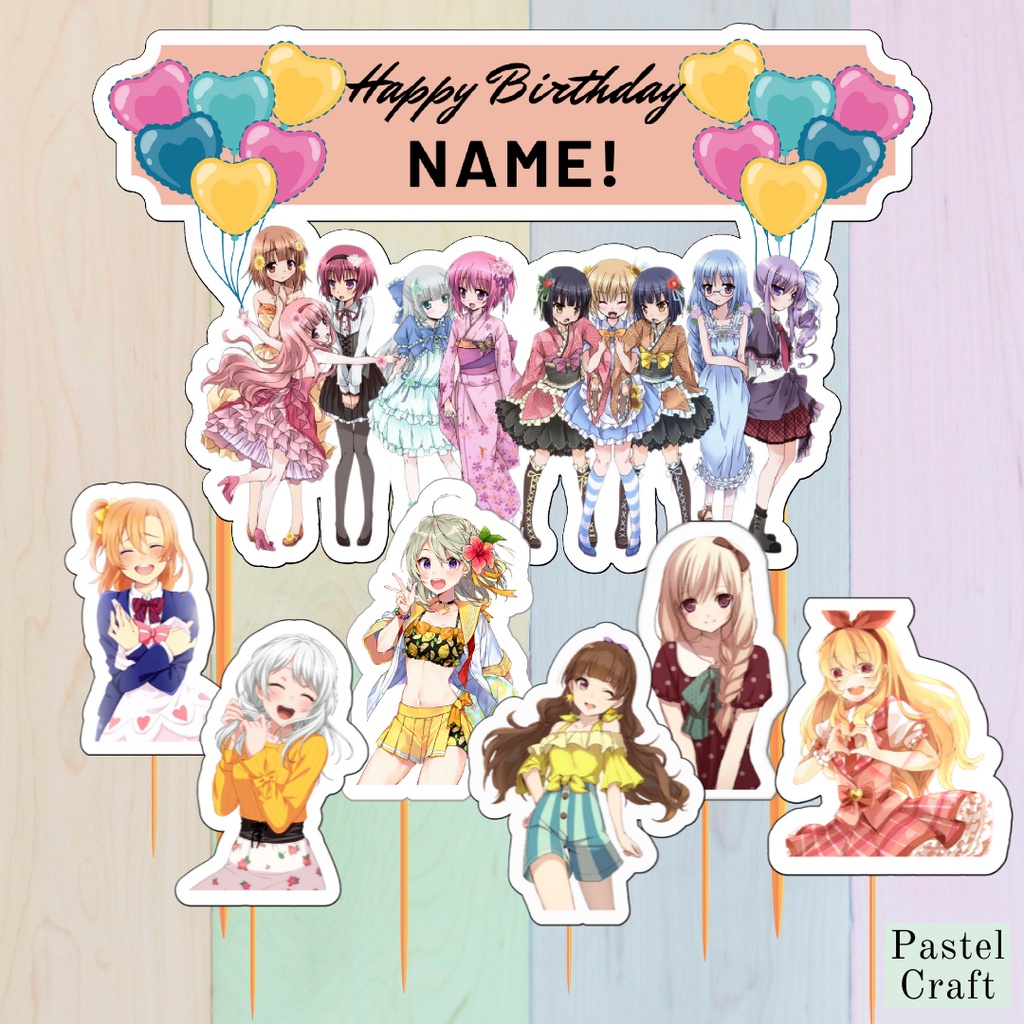 Anime Customized Cake Topper for Birthday Party / Events / Celebrations ...