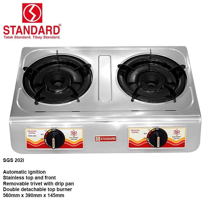 Standard gas stove 2 burner (202i) Shopee Philippines