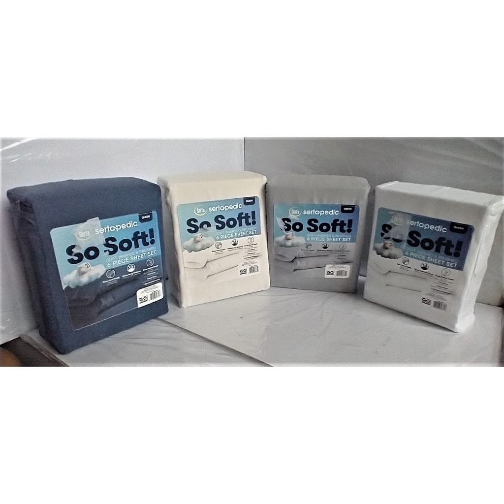 Serta Sertapedic So Soft Bedsheet Sets 6Piece Full Queen King Assorted