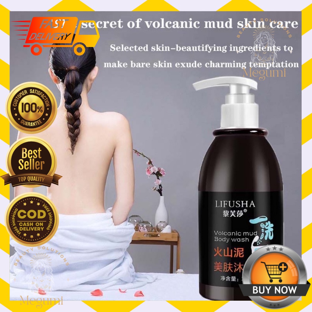 MEGUMI BEAUTY AUTHENTIC LIFUSHA VOLCANIC MUD BODY WASH 250ml TRENDING