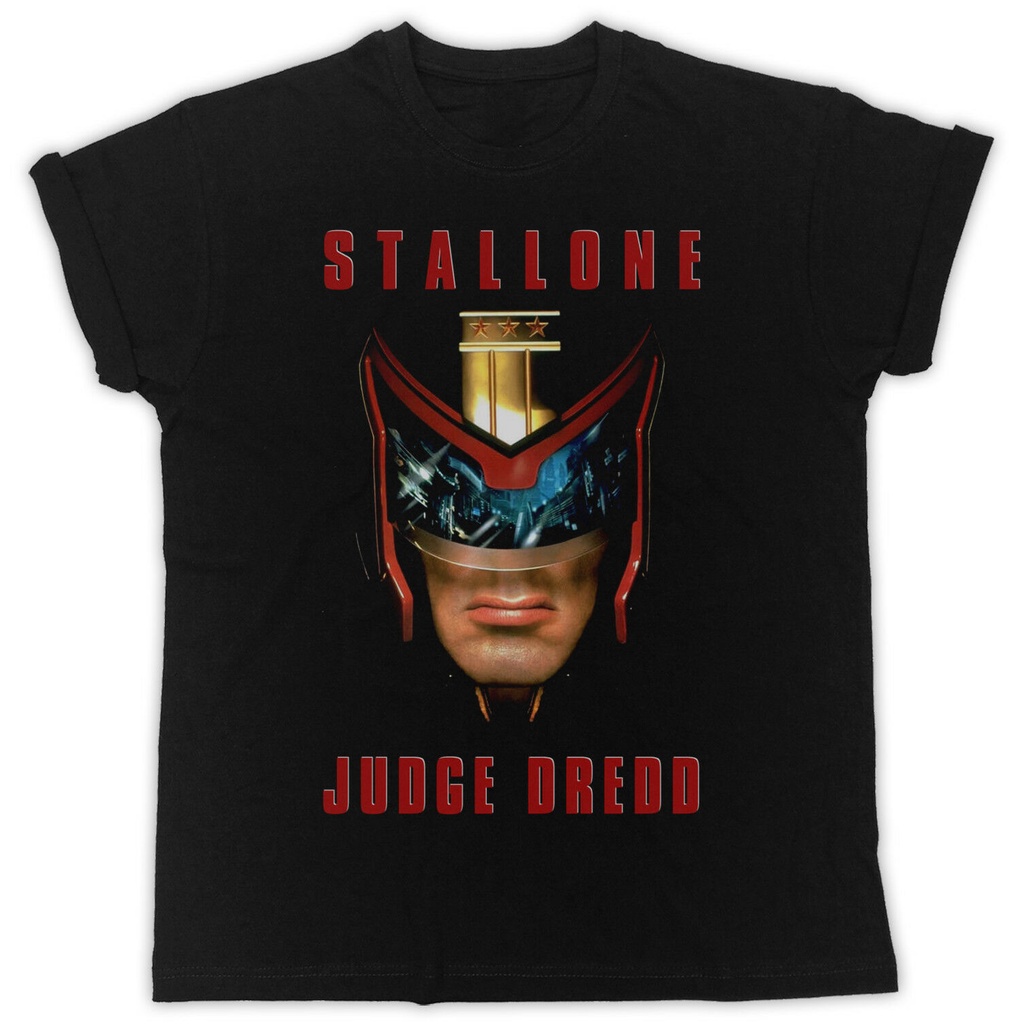 Cool Judge Dredd Stallone Movie Poster Tshirt Black Mens | Shopee ...