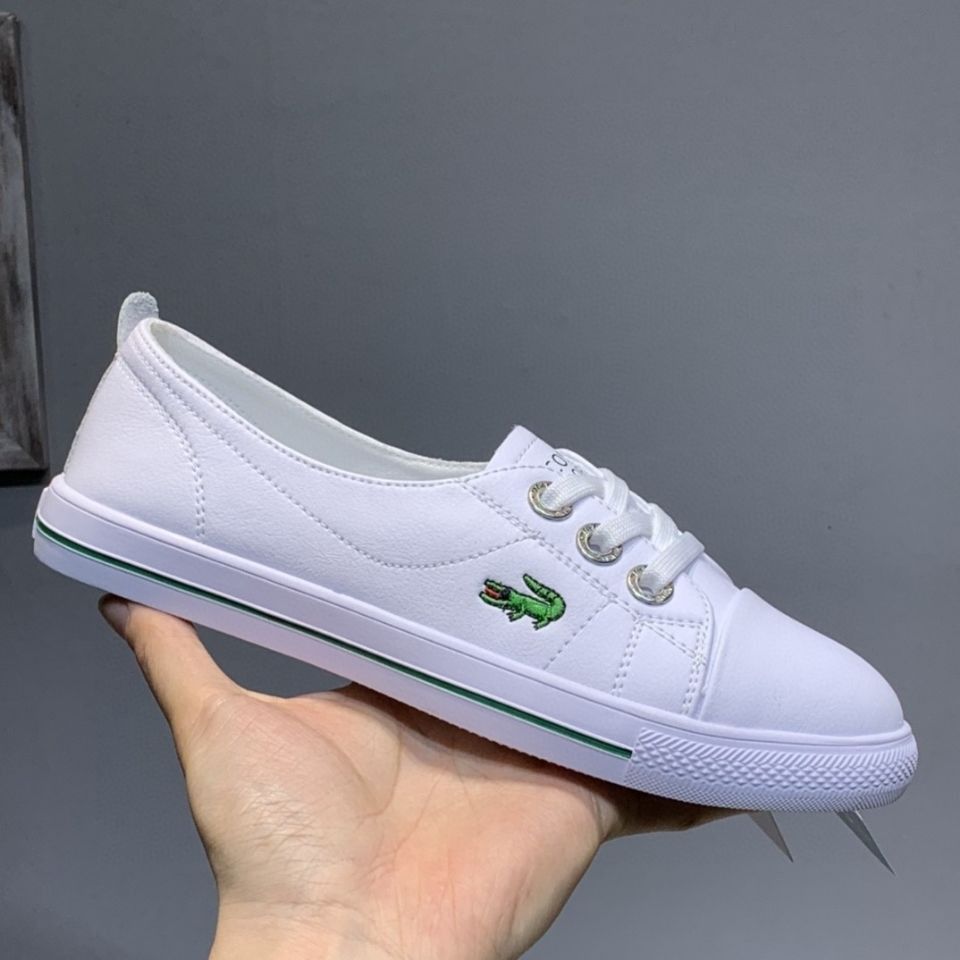 White lacoste sneakers for hot sale ladies