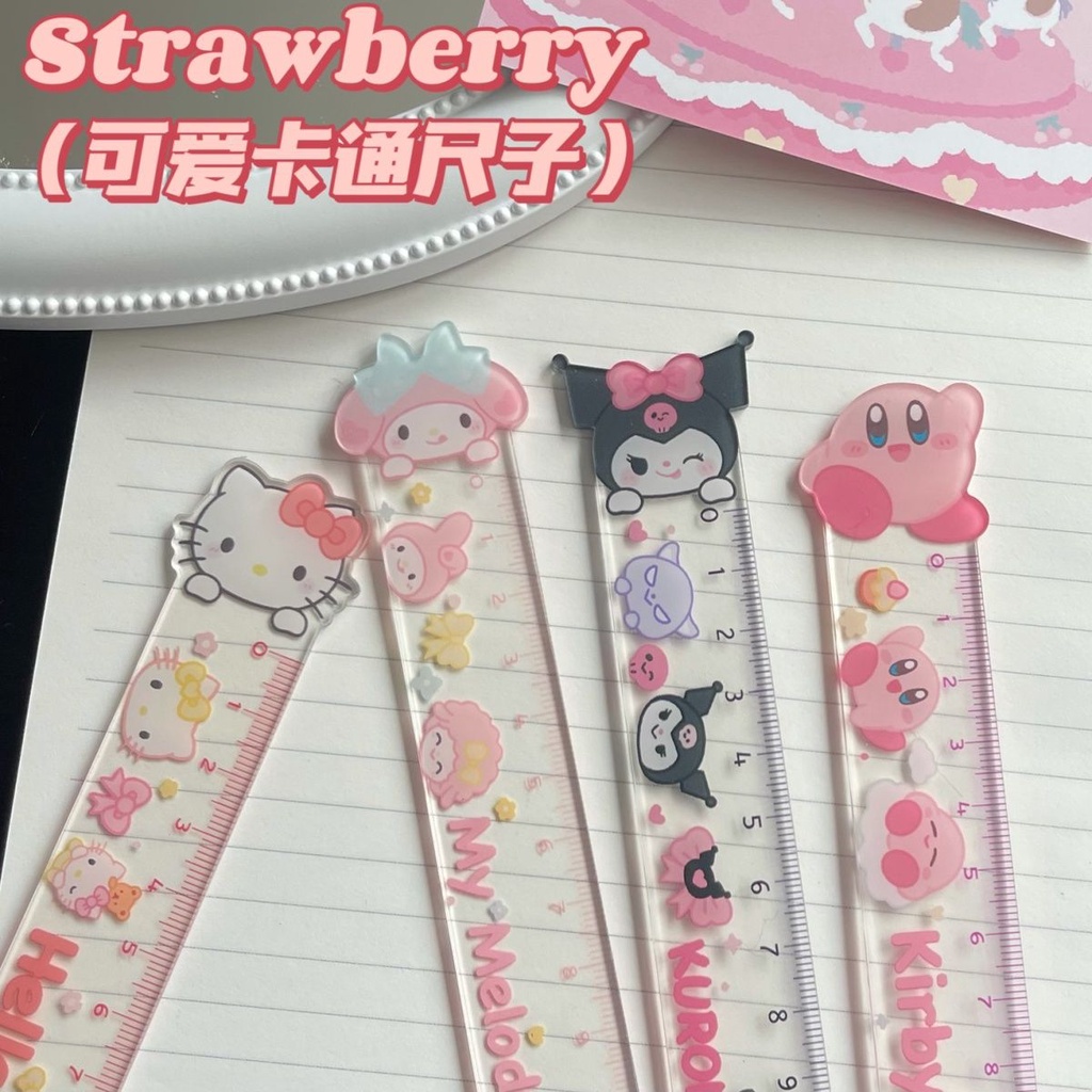 Japanese Sanrio Transparent Acrylic Ruler Cartoon Kuromi Girl Heart ...