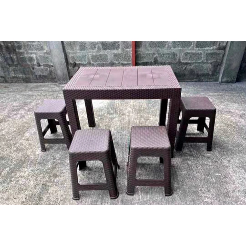 Plastic Rattan Table and stools Package Shopee Philippines