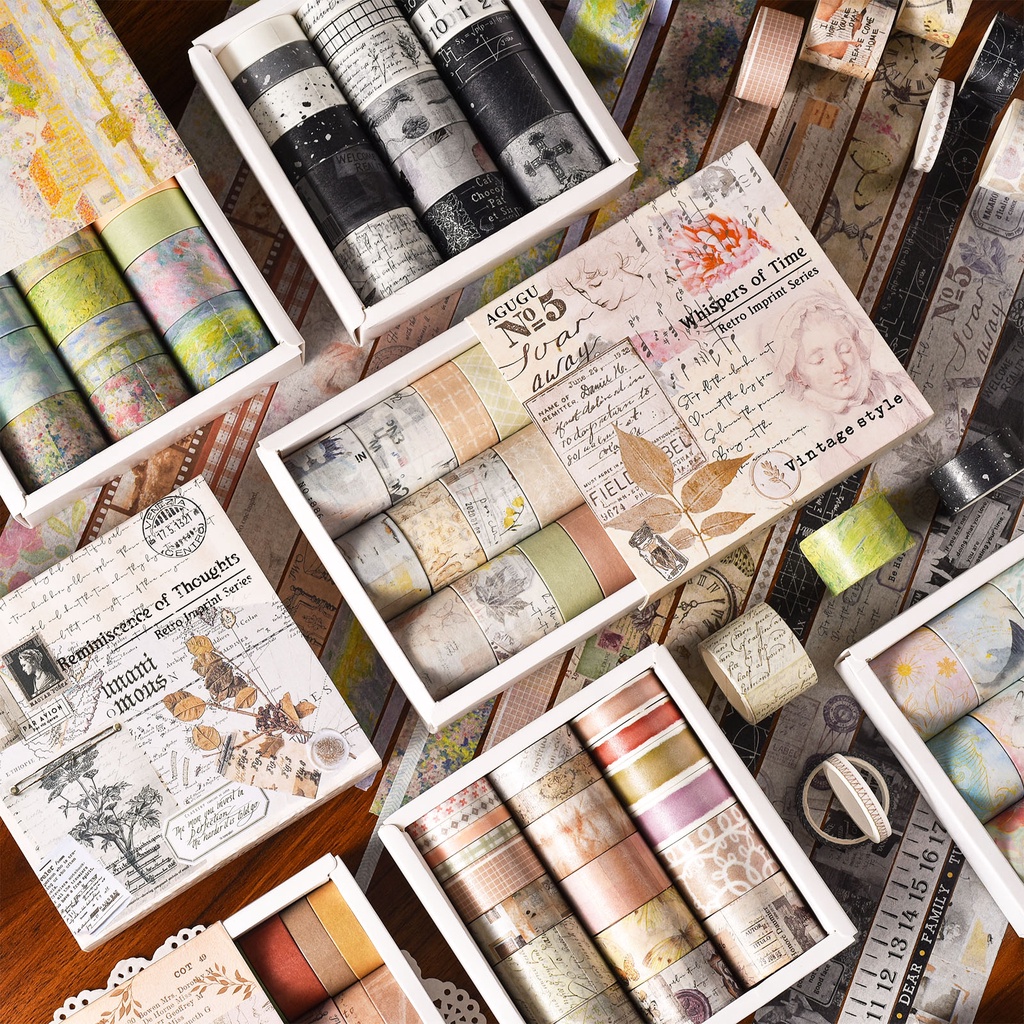 Journamm 20rolls/box Vintage Washi Tapes Set DIY Scrapbooking Retro ...