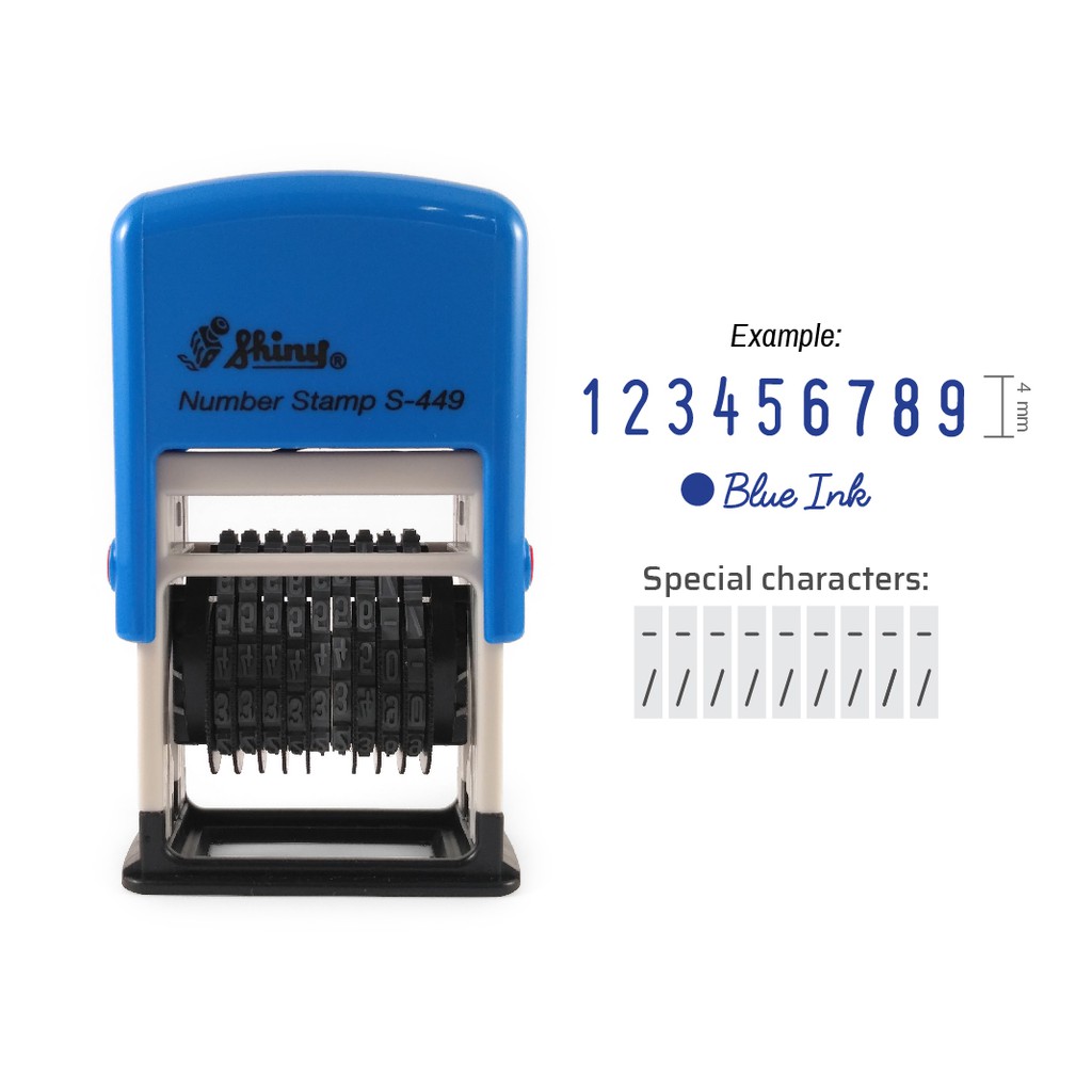 Shiny 9 Digit (4mm) Numbering Stamp S-449 Self inking Stamp ...