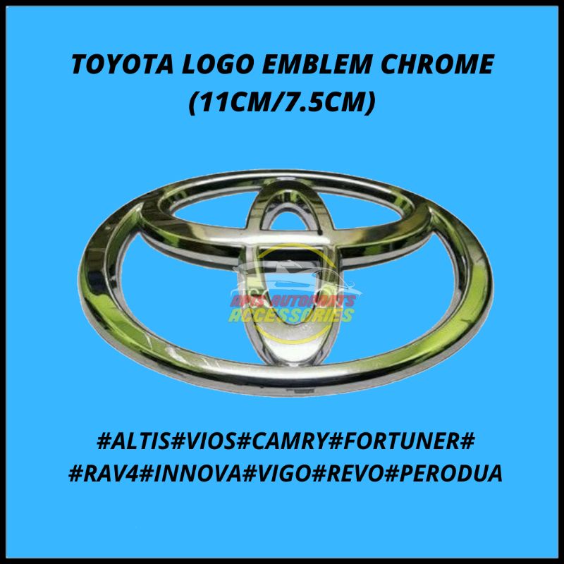 Toyota Logo Emblem Chrome 11cm75cm Shopee Philippines 7539