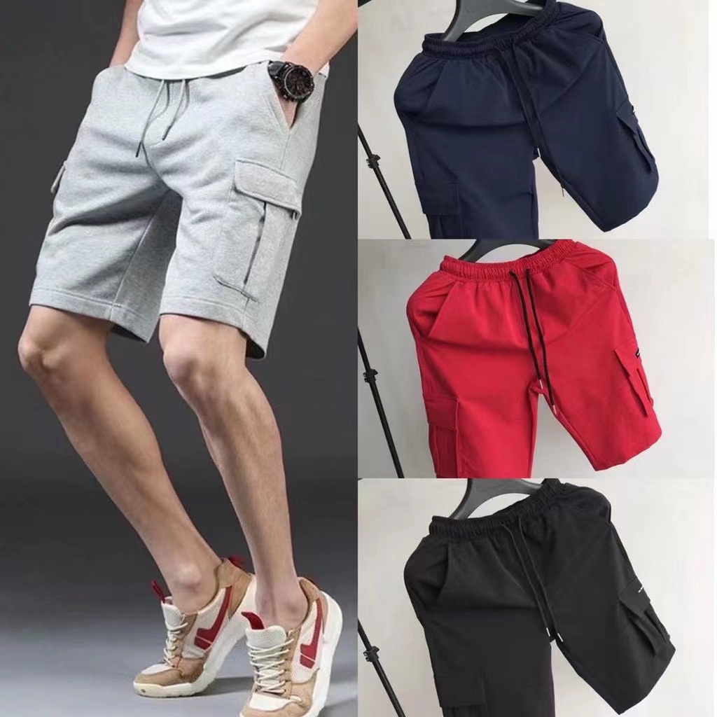 Cod Quality Cotton 4 Pockets Jogger Shorts for Men Fashion | Shopee ...