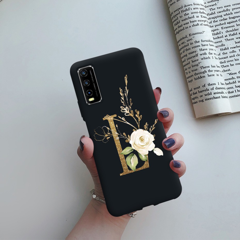 VIVO Y20 Y20i Phone Case Black Matte Fashion Letters Soft Silicone TPU  Cover Shockproof Casing ViVO Y20i Y 20 20i Case