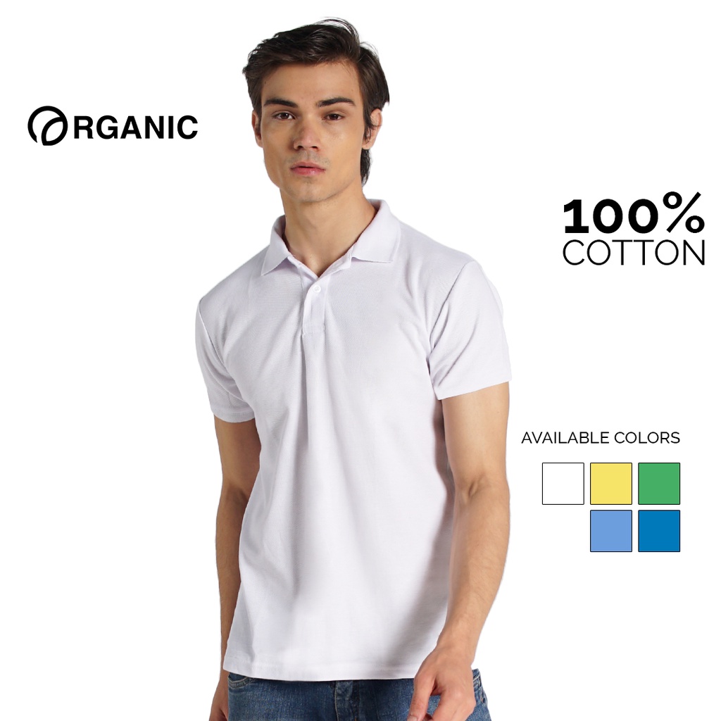 Organic 100 Cotton Polo Shirt for Men short sleeve polo tshirt for men casual Shopee Philippines