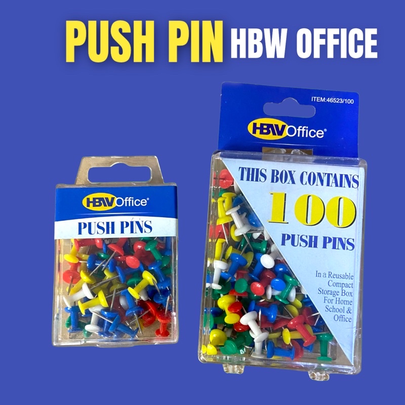 Push Pins HBW X 50pcs & 100pcs (sold per Box) Shopee Philippines
