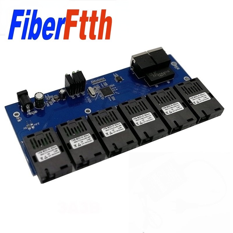 10/100M 6SC 2 RJ45 fiber Port Fast Ethernet switch Converter 20KM ...
