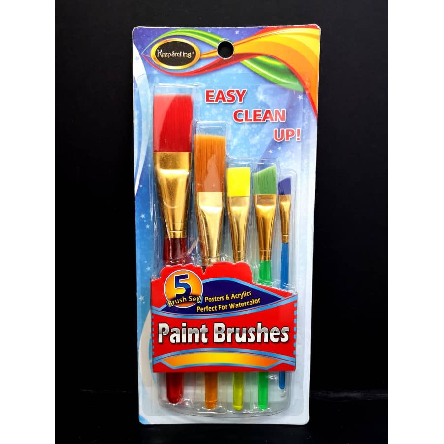Paint Brush Set of 5pcs (Flat) Shopee Philippines