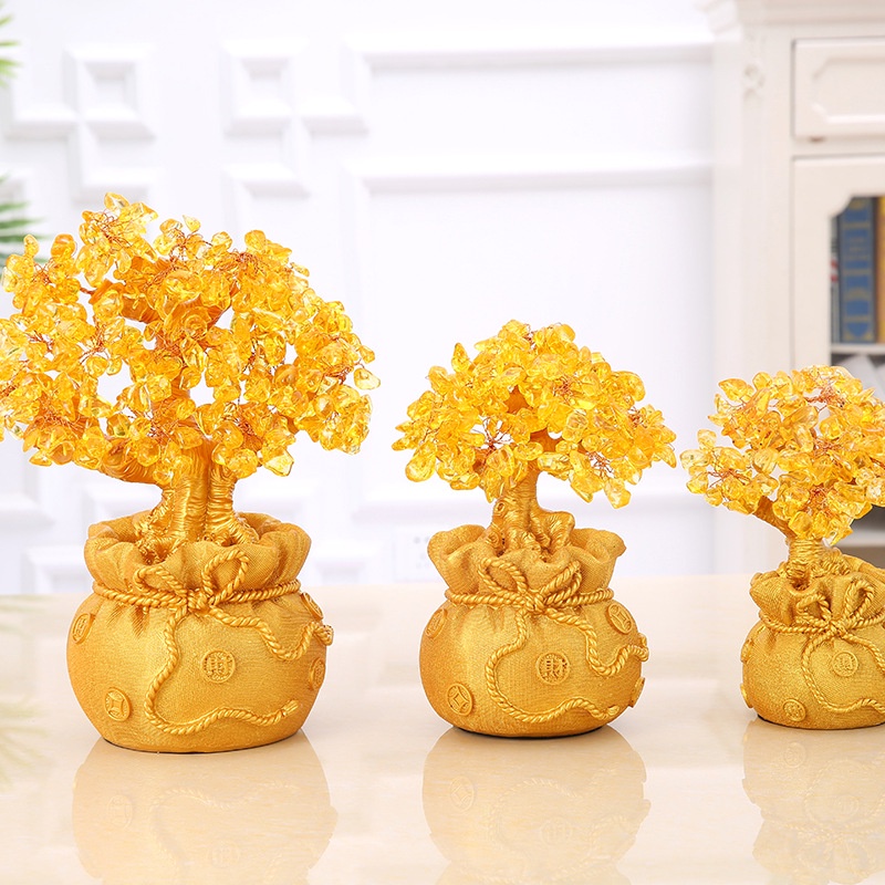 Home Decor Display Topaz Fortune Tree Ornaments Wine Cabinet ...