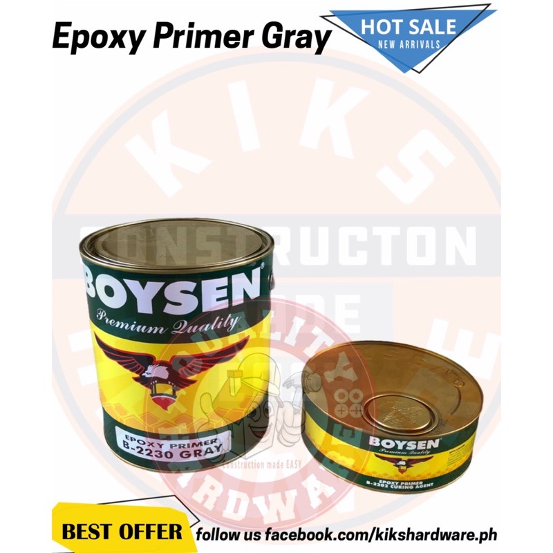 Boysen Epoxy Primer Gray With Catalyst 4liters Gallon (B2230-4L ...