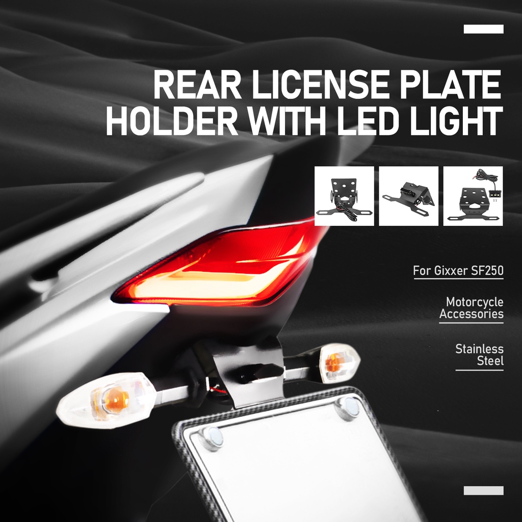 Universal Motorcycle Fender Eliminator Kit – CNC Aluminum License Plate Bracket With LED Light